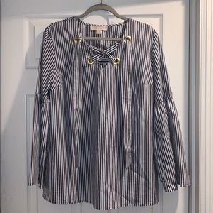 MICHAEL KORS Blue Stripe Top